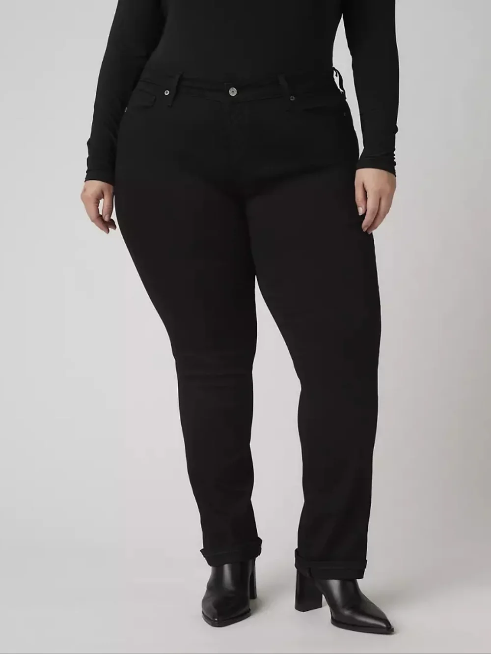 NWT Levi's Black Classic Straight Women's Jeans Plus Size 20W Short - Picture 5 of 14